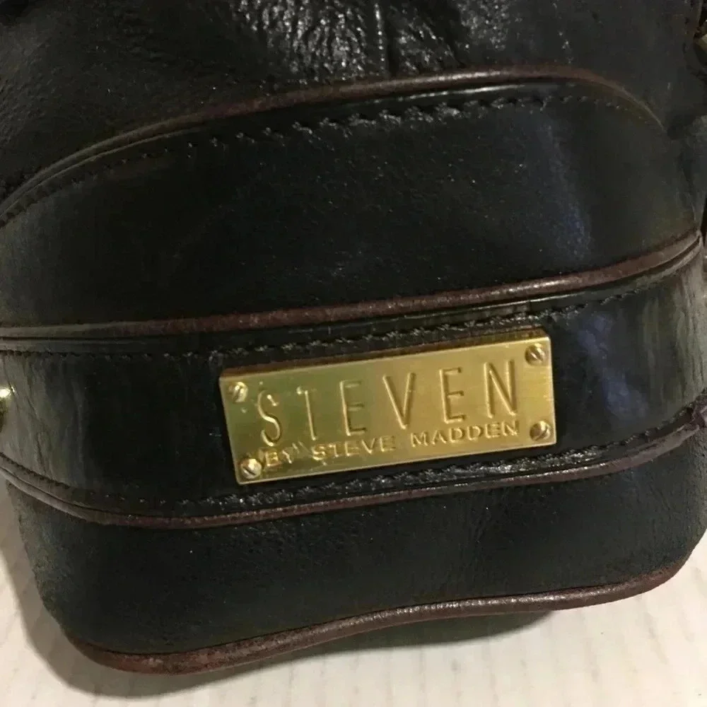 Steven by Steve Madden Black leather hobo handbag